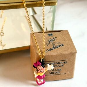 Vintage Avon Disney Minnie Mouse 3D Pendant Necklace NIB 18” GoldTone Y2K